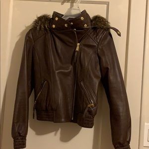 Brown leather jacket